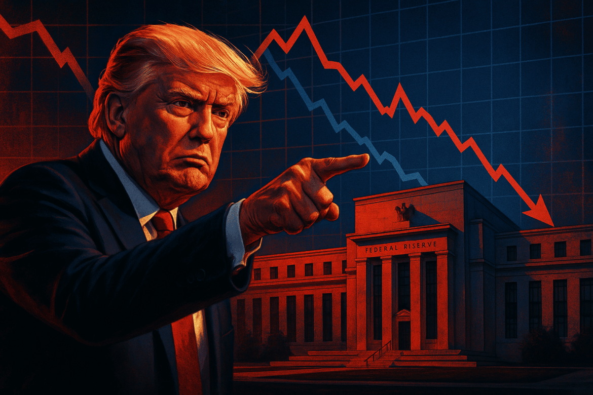 Donald Trump pressuring Federal Reserve for aggressive rate cuts during inflation period